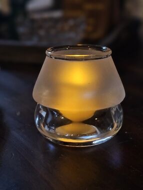 Sterno Chatterly Mushroom frosted glass candle lamp